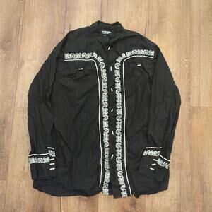 VTG White Diamonds Men's XXL Western Shirt Horseshoe Cowboy Texas Retro USA